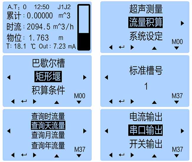 井下超声波流量计显示示意图