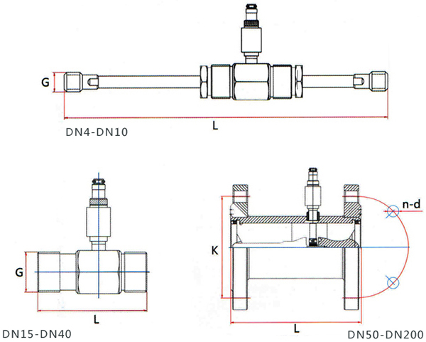 dn40涡轮流量计外形尺寸图