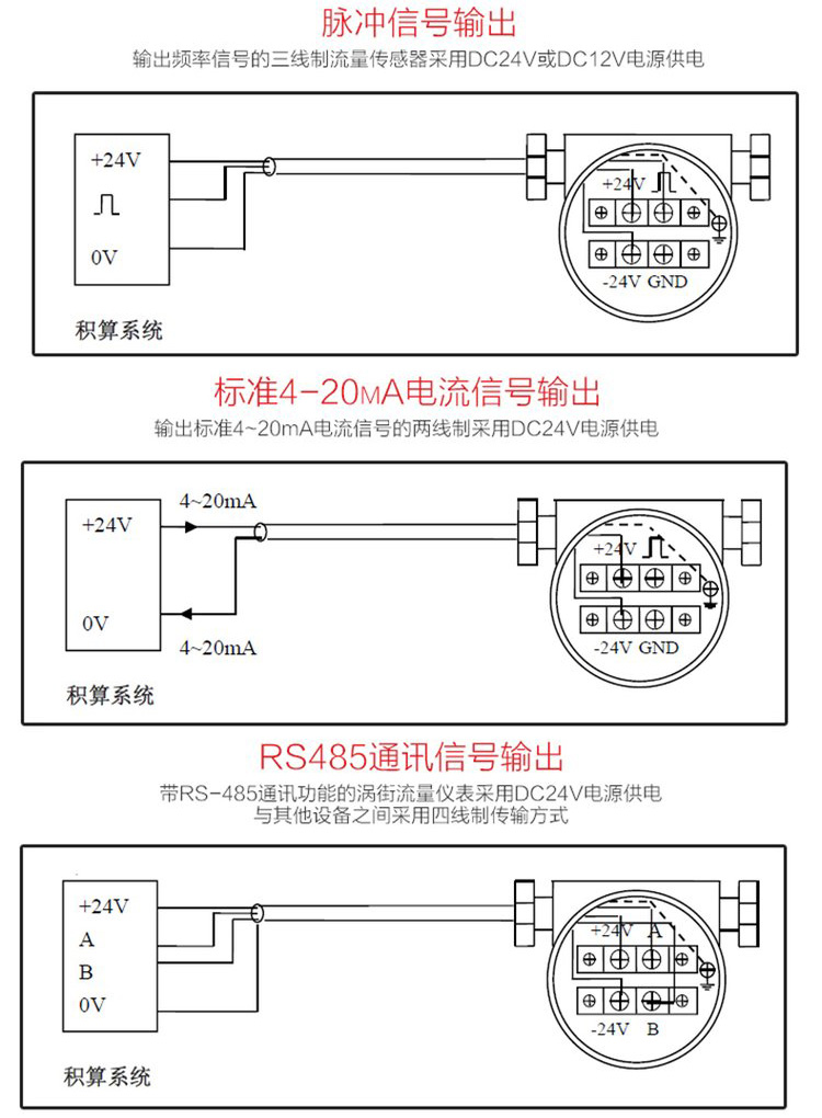 蒸汽管道流量计接线图