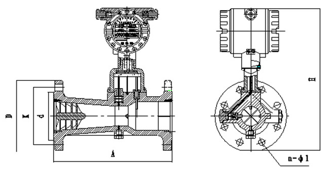 dn100旋进旋涡流量计外形图