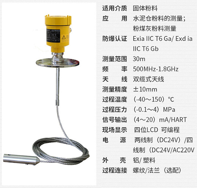 雷达液位计RD712技术参数表图