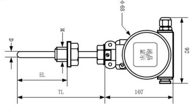 船用温度变送器外形尺寸图