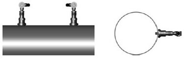 插入式超声波流量计v法安装示意图